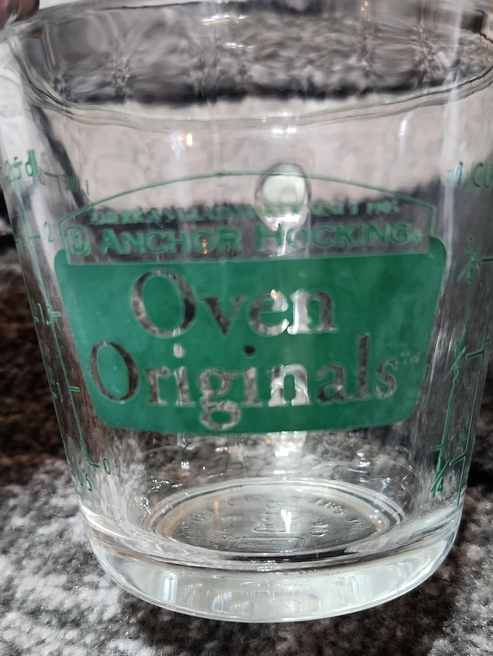 VINTAGE ANCHOR HOCKING OVEN ORIGINALS GREEN ONE-CUP MEASURING CUP